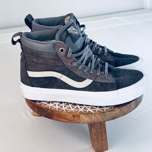 Vans Sk8-Hi MTE Scotchgard Gray Suede Faux Fur Lined Sneakers Mens 5 Womens 6.5